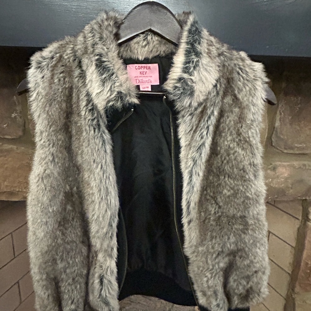 Copper Key Faux Fur Vest 14/16